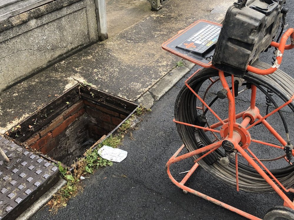 CCTV drain survey with a push camera